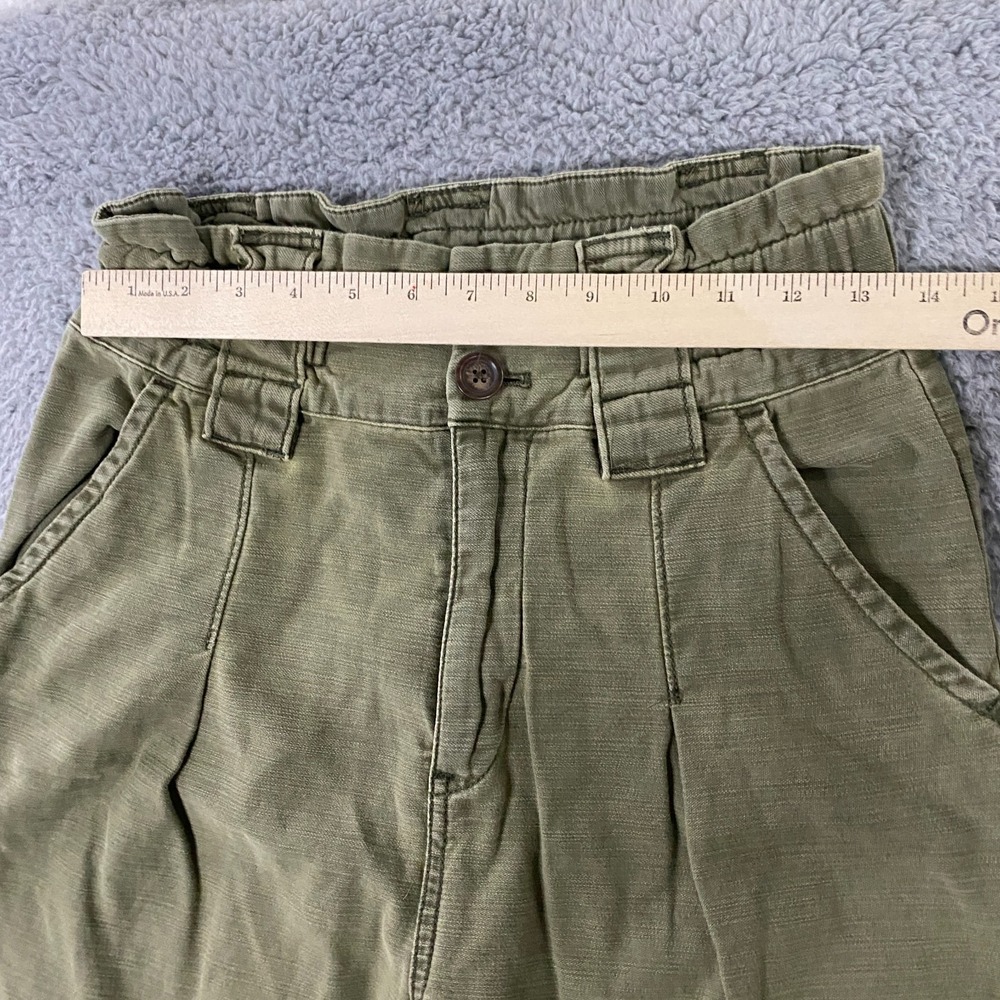 Free People One Way Pants Womens size 4 High Rise‎ Crop Paperbag Trouser Boho - Picture 6 of 9